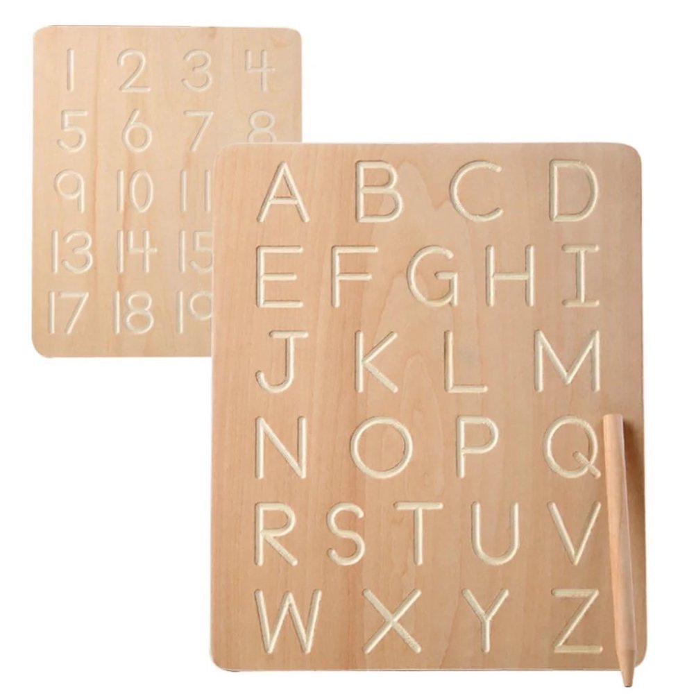 Double Sided Wooden Alphabet & Number Tracing Board